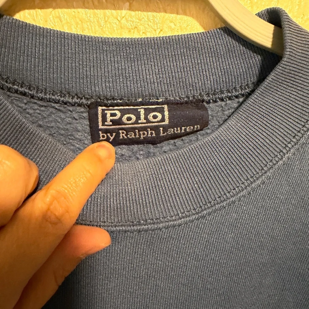 Polo Ralph‎ Lauren Blue Crewneck Sweater With logo Size Large Pullover